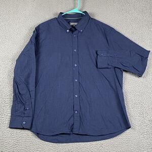Ash & Erie Slim Fit Button Down Long Sleeve Shirt Men's XL Blue Causal Work Wear
